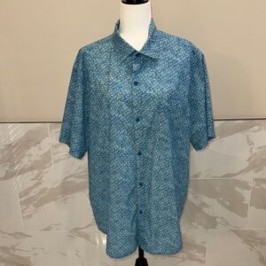 Tommy Bahama Teal Patterned Casual Shirt